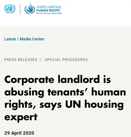 Corporate landlord is abusing tenants' human rights